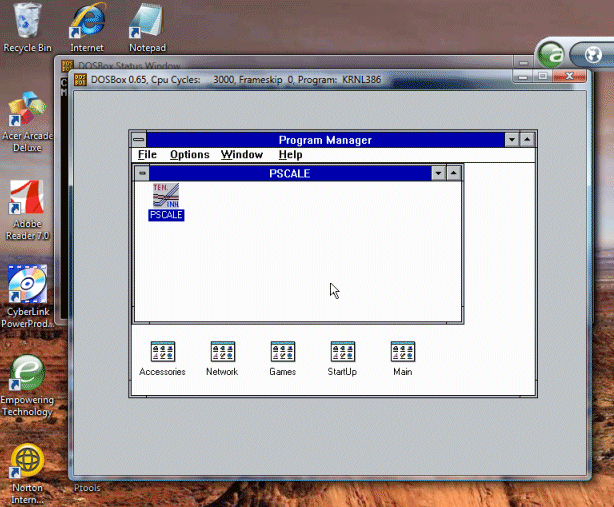 Windows 3.1 Emulator Vista